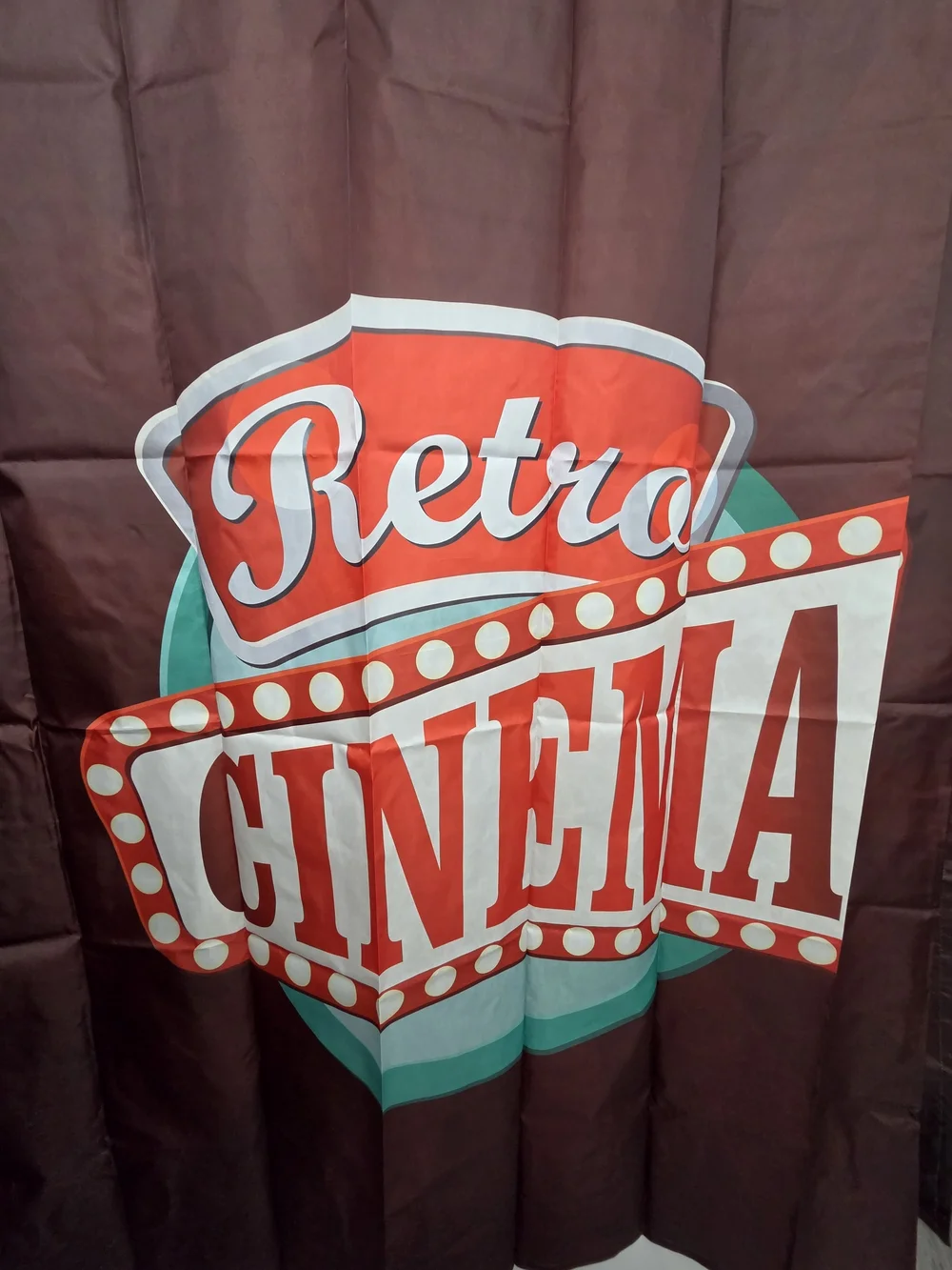 Nwot, Retro Cinema Brown Shower Curtain